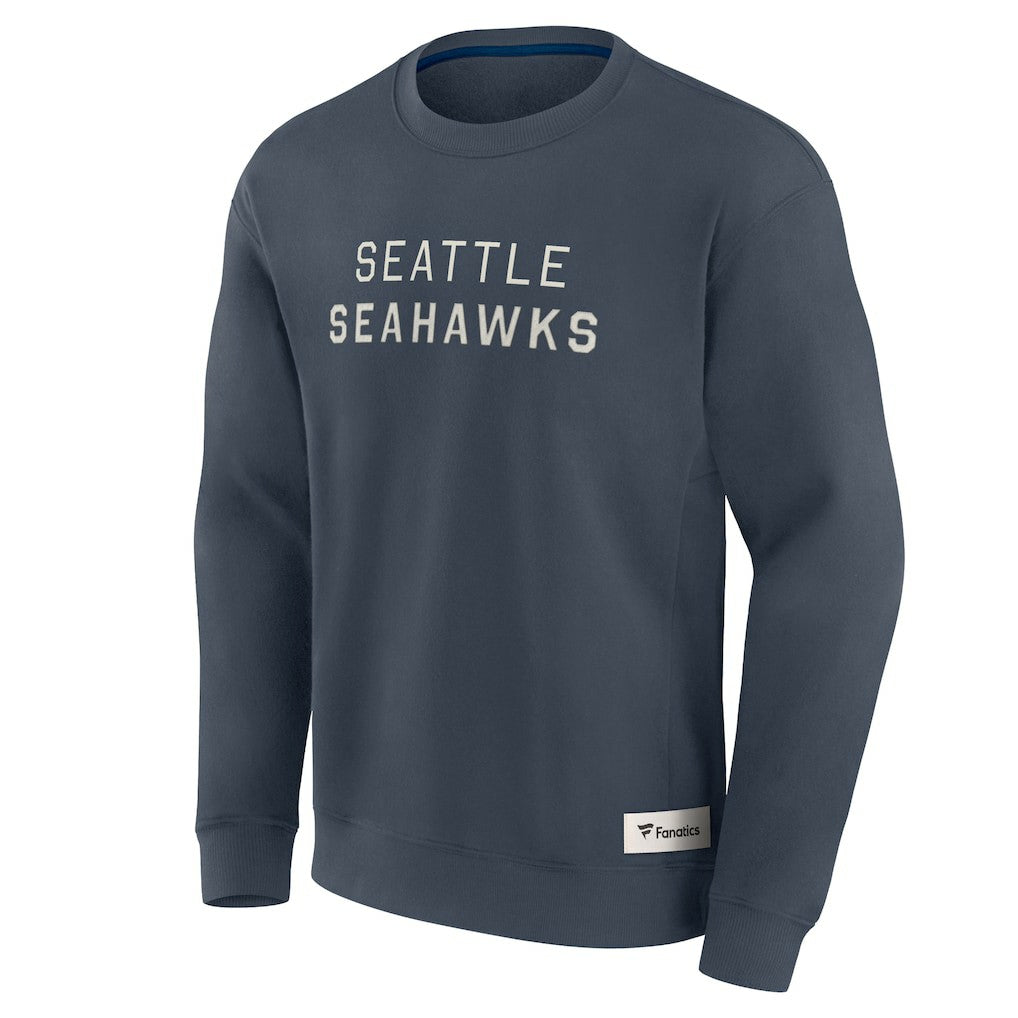 Seattle Seahawks Elements Future Ground Lettering Pullover Sweatshirt - Navy online