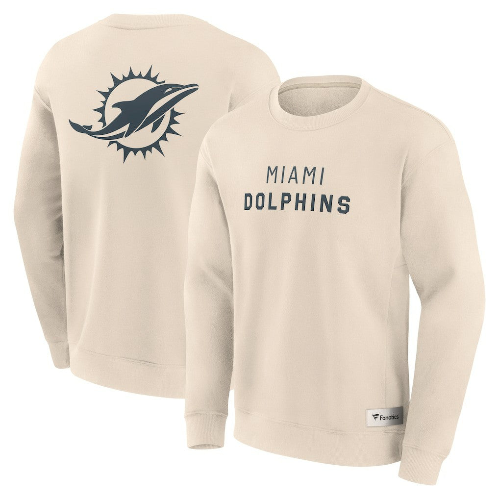 Miami Dolphins Elements Future Ground Lettering Pullover Sweatshirt - Cream for sale