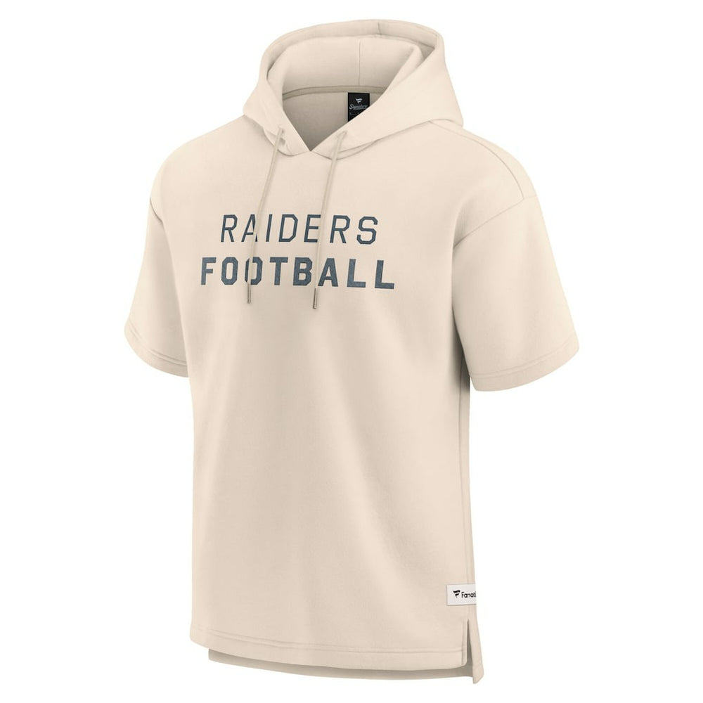 Las Vegas Raiders Elements Future Ground Lettering Short Sleeve Pullover Hoodie - Cream sale