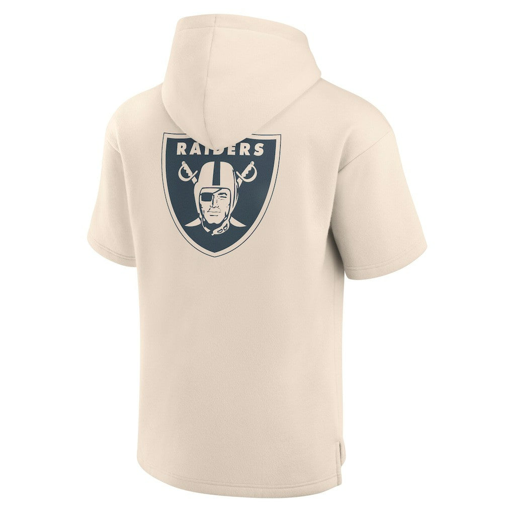 Las Vegas Raiders Elements Future Ground Lettering Short Sleeve Pullover Hoodie - Cream sale
