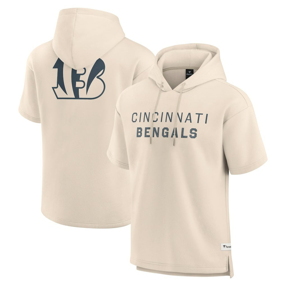 Cincinnati Bengals Elements Future Ground Lettering Short Sleeve Pullover Hoodie - Cream discount
