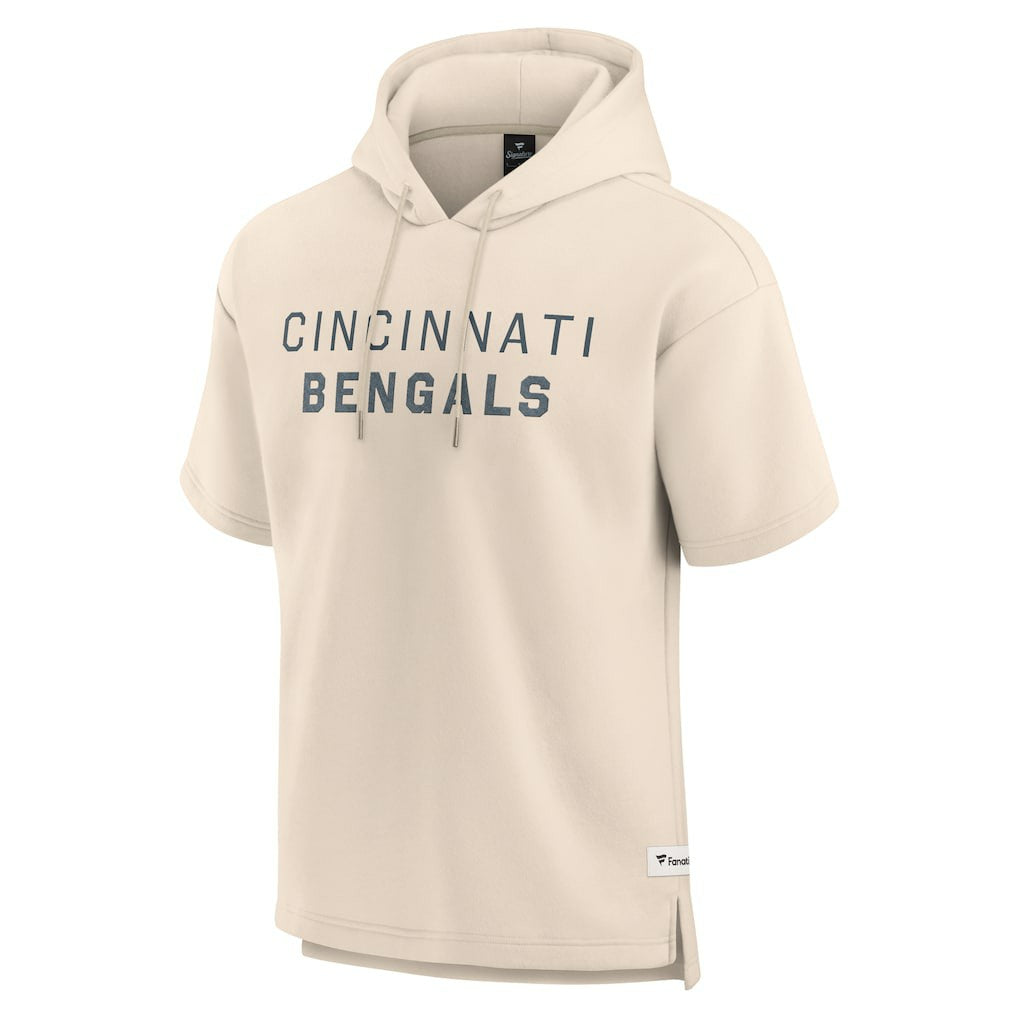 Cincinnati Bengals Elements Future Ground Lettering Short Sleeve Pullover Hoodie - Cream discount