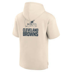 Cleveland Browns Elements Future Ground Lettering Short Sleeve Pullover Hoodie - Cream cheap