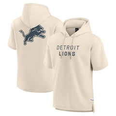 Detroit Lions Elements Future Ground Lettering Short Sleeve Pullover Hoodie - Cream discount