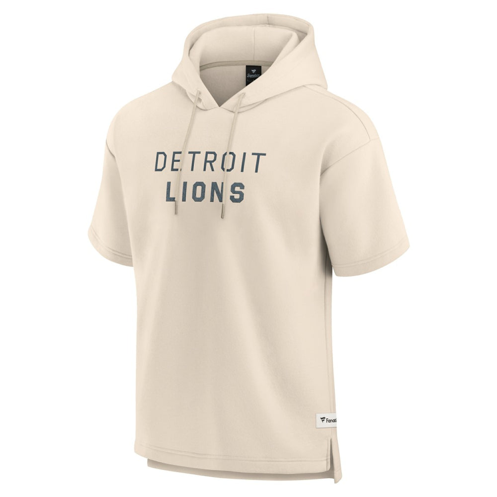 Detroit Lions Elements Future Ground Lettering Short Sleeve Pullover Hoodie - Cream discount