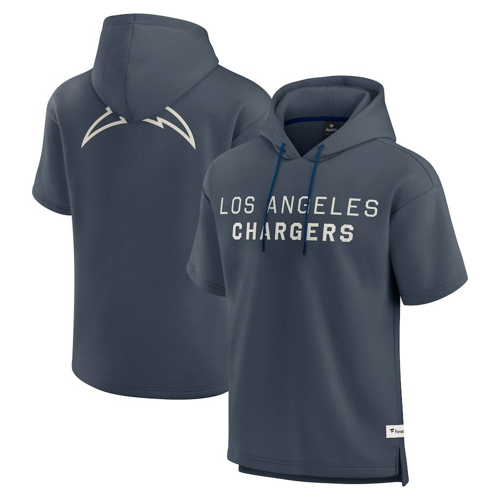Los Angeles Chargers Elements Future Ground Lettering Short Sleeve Pullover Hoodie - Navy discount