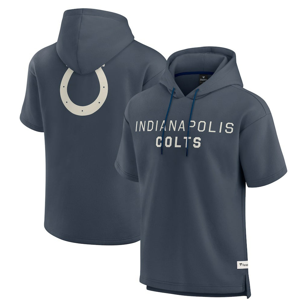 Indianapolis Colts Elements Future Ground Lettering Short Sleeve Pullover Hoodie - Navy on sale
