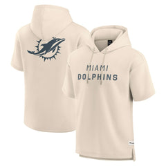 Miami Dolphins Elements Future Ground Lettering Short Sleeve Pullover Hoodie - Cream outlet