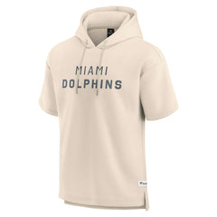 Miami Dolphins Elements Future Ground Lettering Short Sleeve Pullover Hoodie - Cream outlet