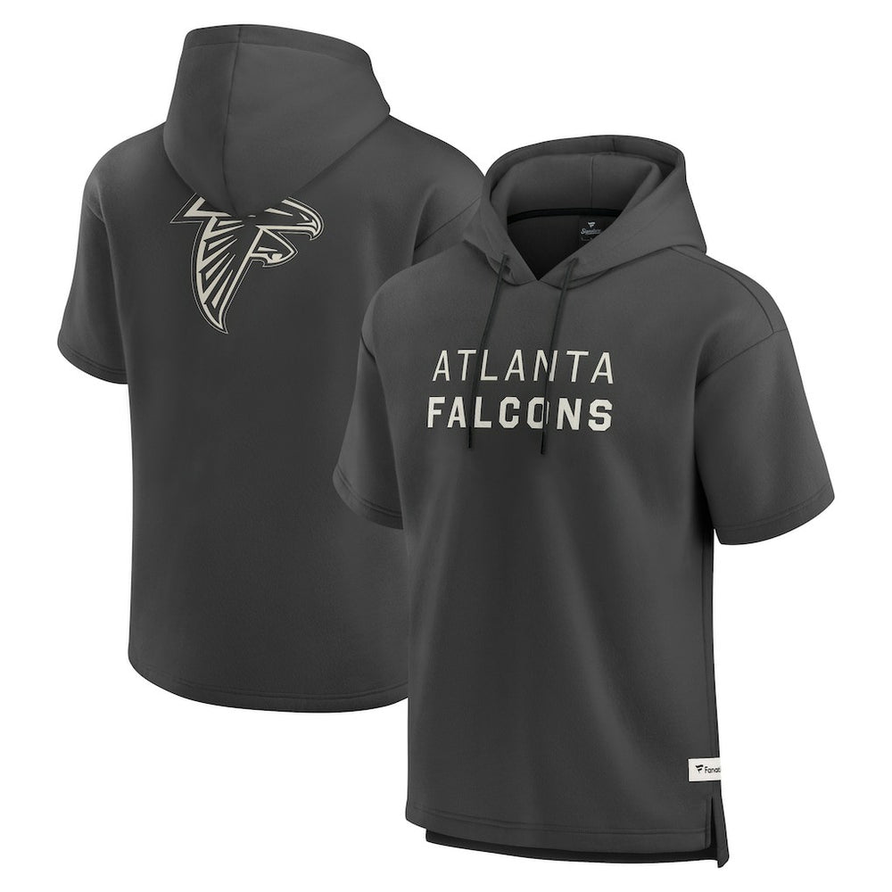 Atlanta Falcons Elements Future Ground Lettering Short Sleeve Pullover Hoodie - Charcoal outlet