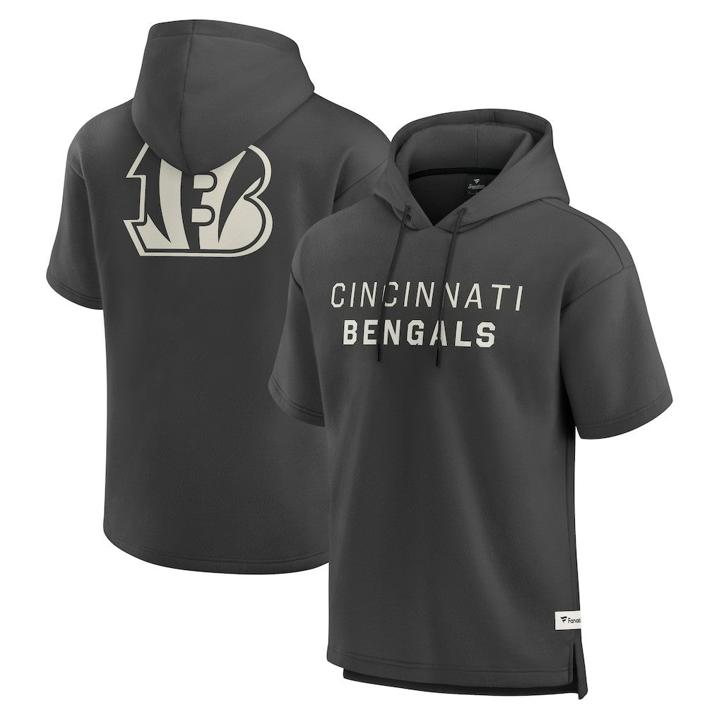 Cincinnati Bengals Elements Future Ground Lettering Short Sleeve Pullover Hoodie - Charcoal on sale