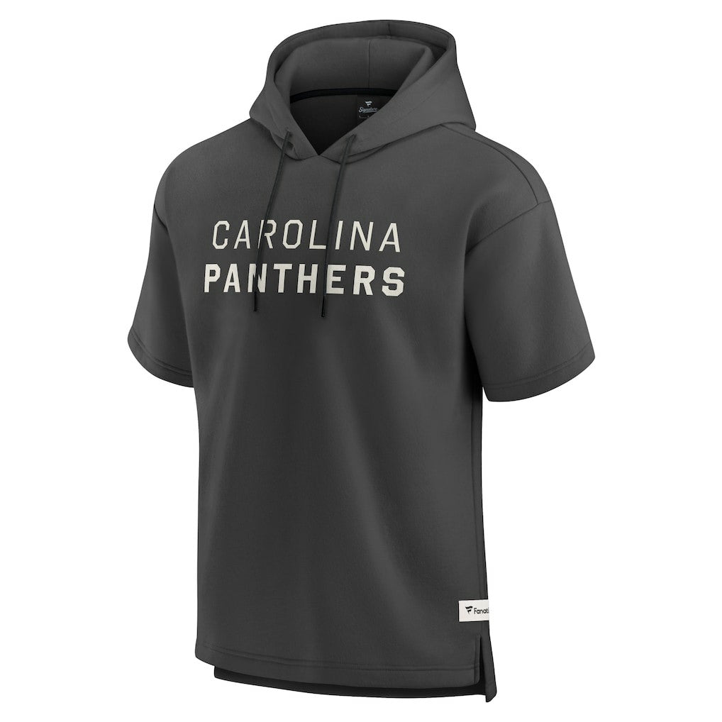 Carolina Panthers Elements Future Ground Lettering Short Sleeve Pullover Hoodie - Charcoal cheap