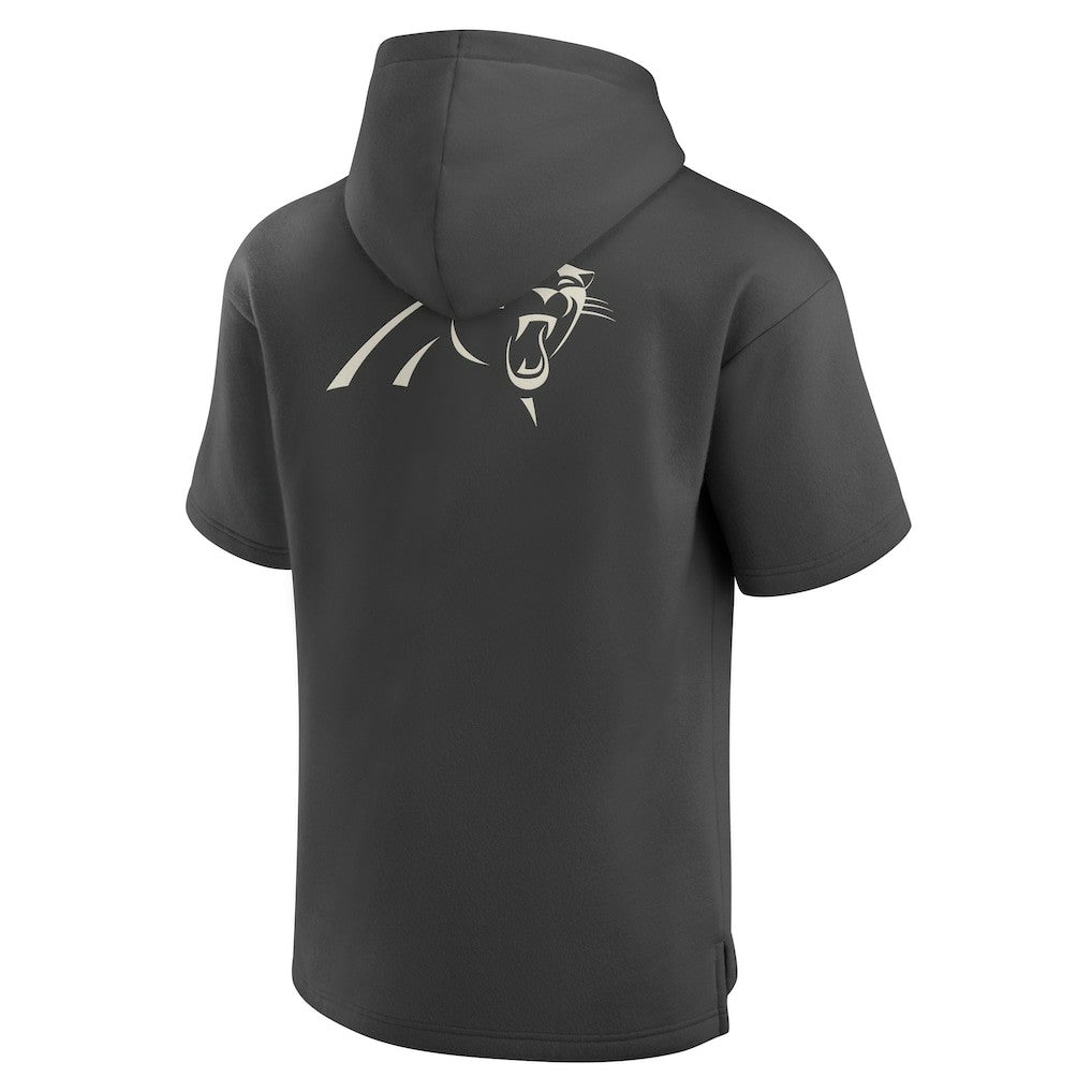 Carolina Panthers Elements Future Ground Lettering Short Sleeve Pullover Hoodie - Charcoal cheap