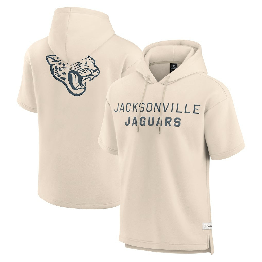 Jacksonville Jaguars Elements Future Ground Lettering Short Sleeve Pullover Hoodie - Cream sale