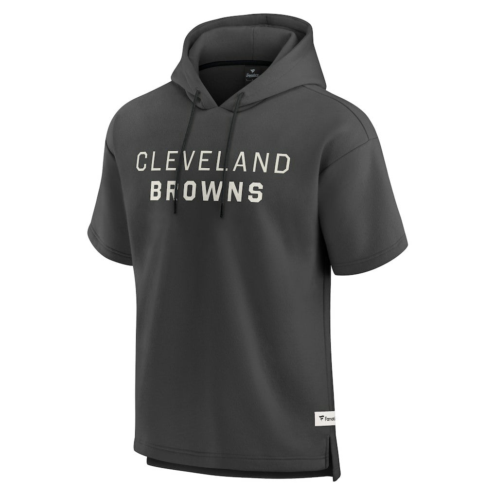 Cleveland Browns Elements Future Ground Lettering Short Sleeve Pullover Hoodie - Charcoal online