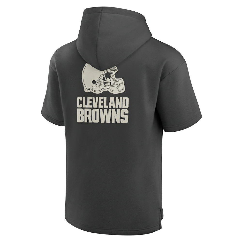 Cleveland Browns Elements Future Ground Lettering Short Sleeve Pullover Hoodie - Charcoal online