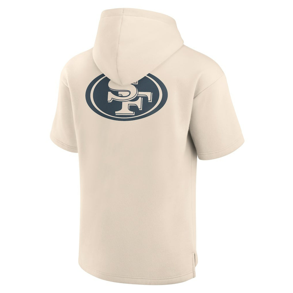 San Francisco 49ers Elements Future Ground Lettering Short Sleeve Pullover Hoodie - Cream on sale