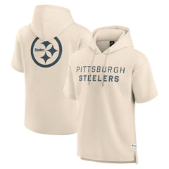 Pittsburgh Steelers Elements Future Ground Lettering Short Sleeve Pullover Hoodie - Cream online
