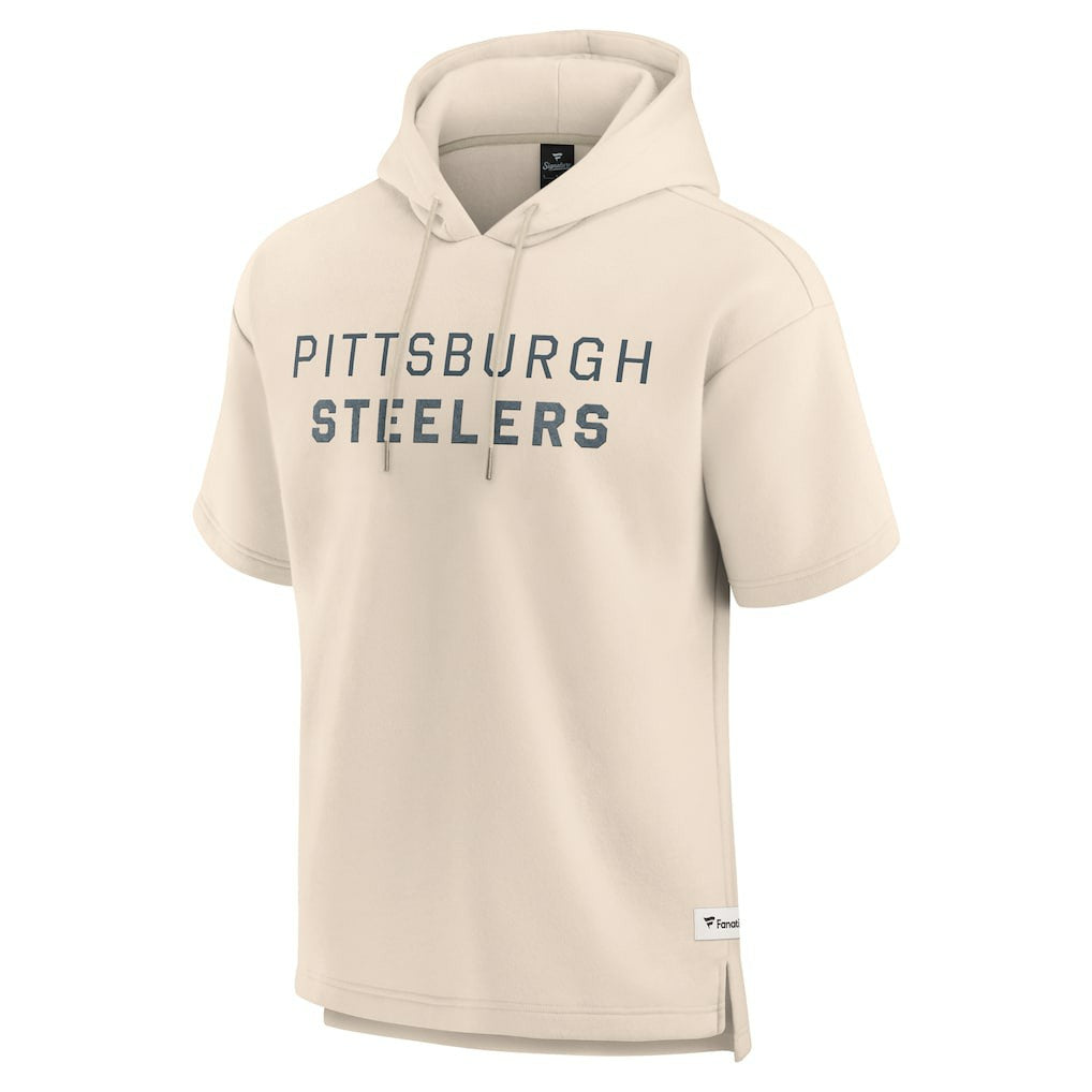 Pittsburgh Steelers Elements Future Ground Lettering Short Sleeve Pullover Hoodie - Cream online