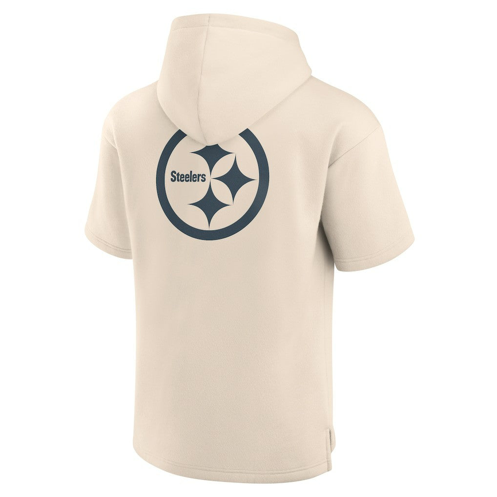 Pittsburgh Steelers Elements Future Ground Lettering Short Sleeve Pullover Hoodie - Cream online
