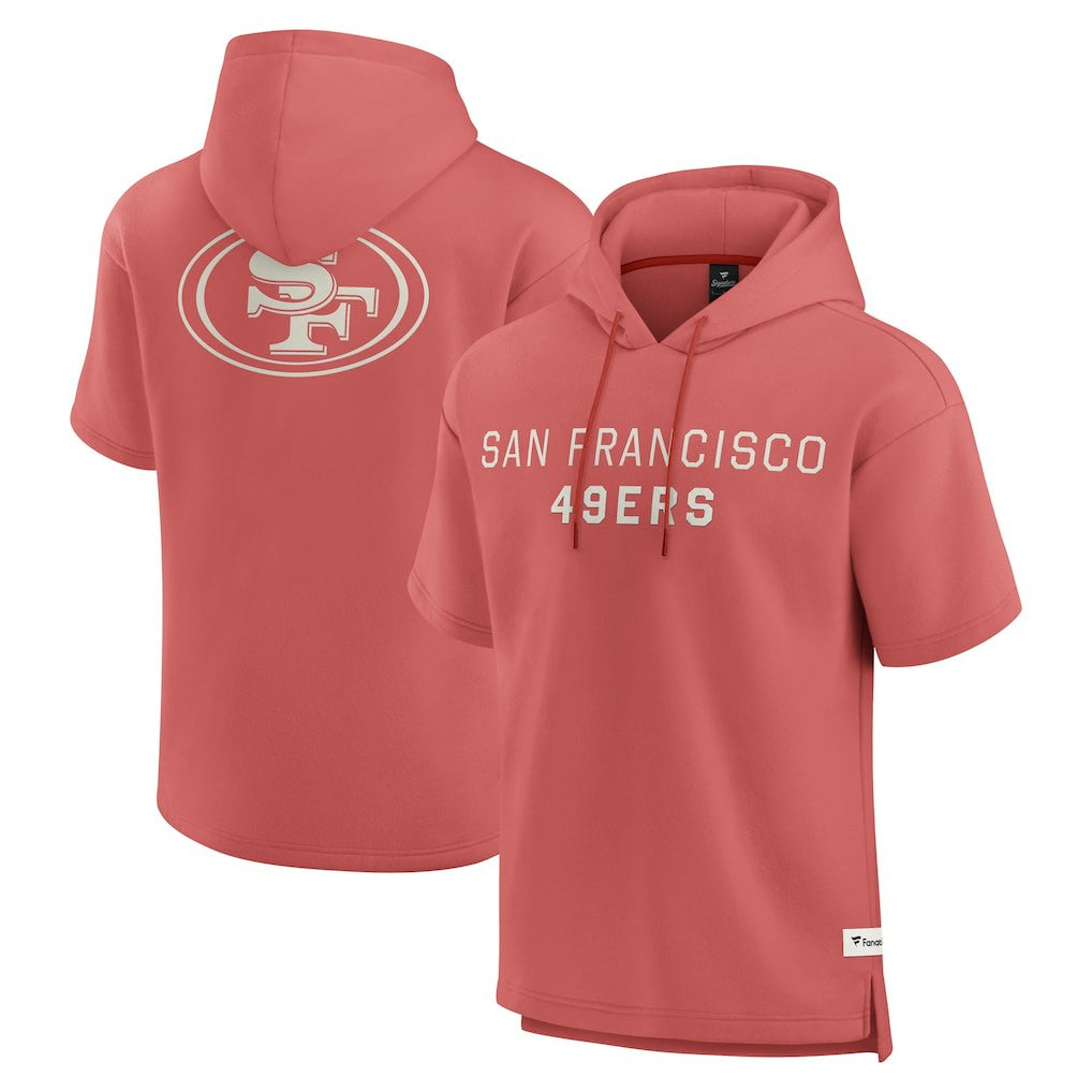 San Francisco 49ers Elements Future Ground Lettering Short Sleeve Pullover Hoodie - Red for sale