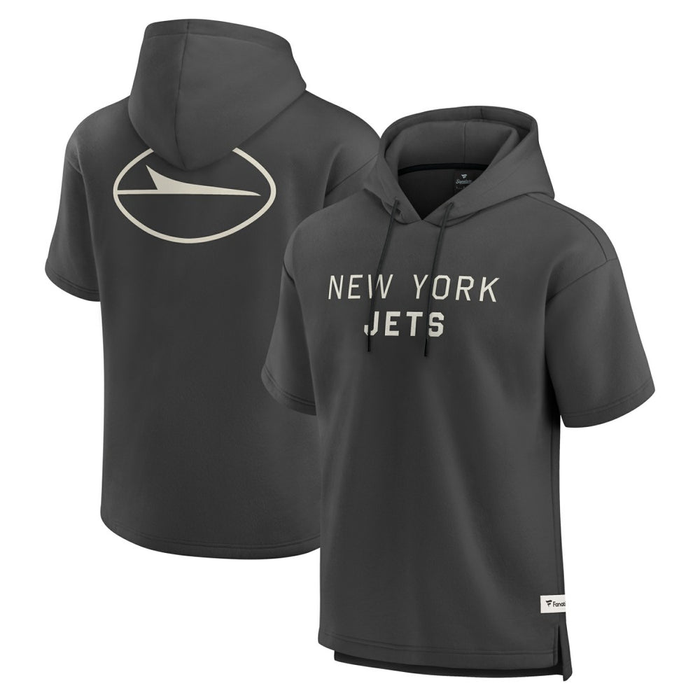New York Jets Elements Future Ground Lettering Short Sleeve Pullover Hoodie - Charcoal outlet