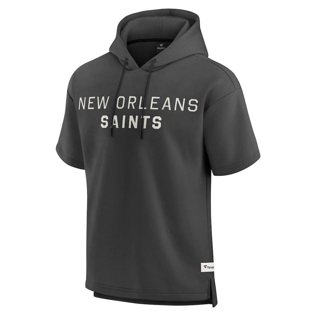 New Orleans Saints Elements Future Ground Lettering Short Sleeve Pullover Hoodie - Charcoal outlet