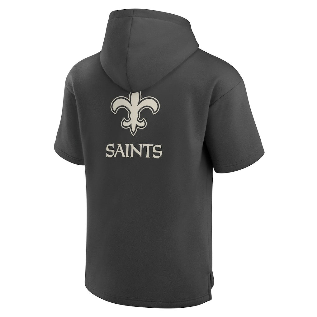 New Orleans Saints Elements Future Ground Lettering Short Sleeve Pullover Hoodie - Charcoal outlet