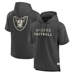 Las Vegas Raiders Elements Future Ground Lettering Short Sleeve Pullover Hoodie - Charcoal for sale