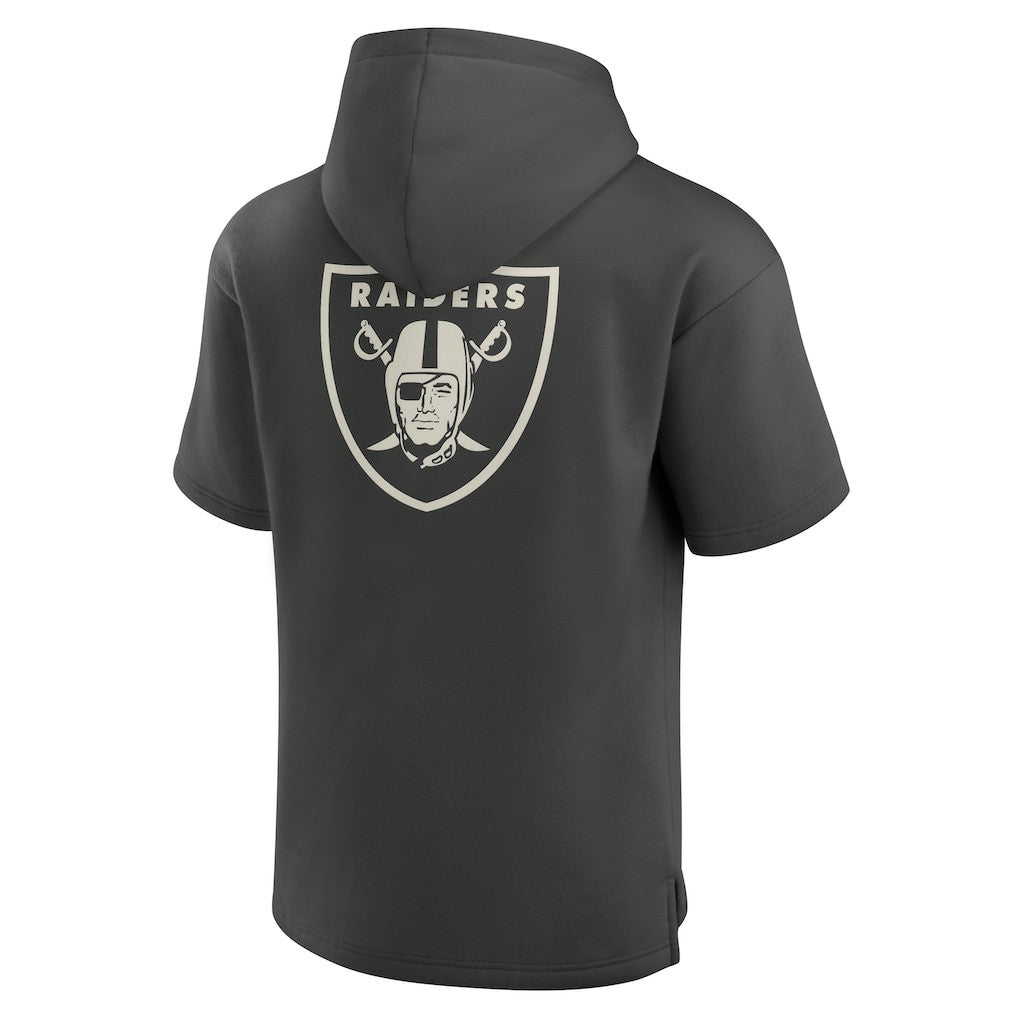 Las Vegas Raiders Elements Future Ground Lettering Short Sleeve Pullover Hoodie - Charcoal for sale