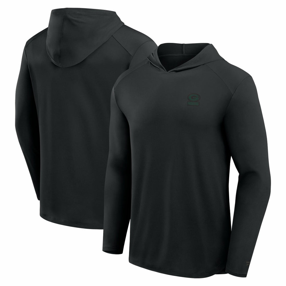 Green Bay Packers Front Office Power Mono Long Sleeve Hoodie T-Shirt - Black on sale