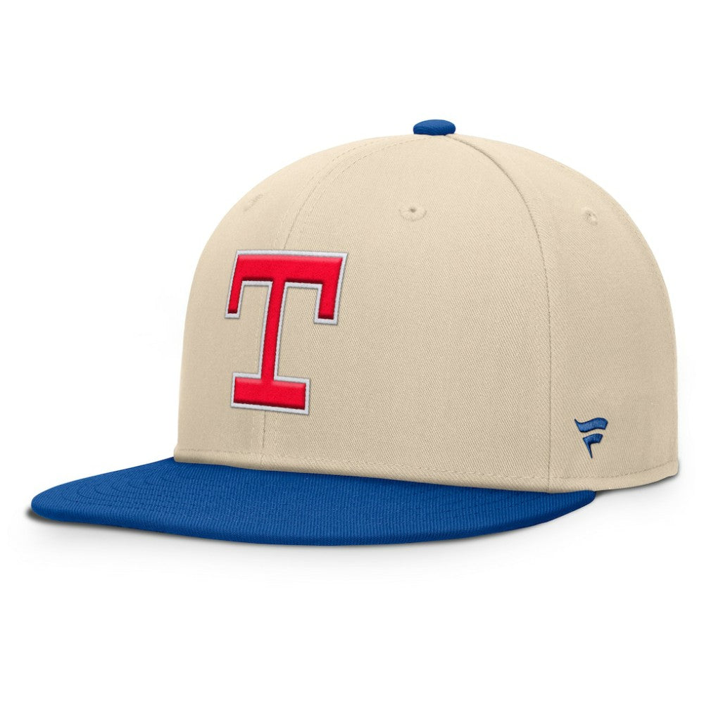 Texas Rangers Cooperstown Collection Bounder Snapback Hat - Natural/Royal