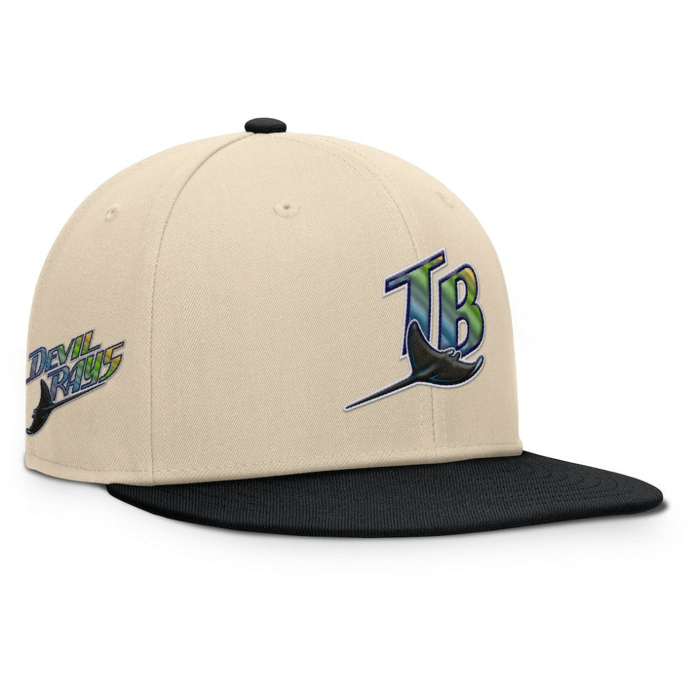 Tampa Bay Rays Cooperstown Collection Bounder Snapback Hat - Natural/Black
