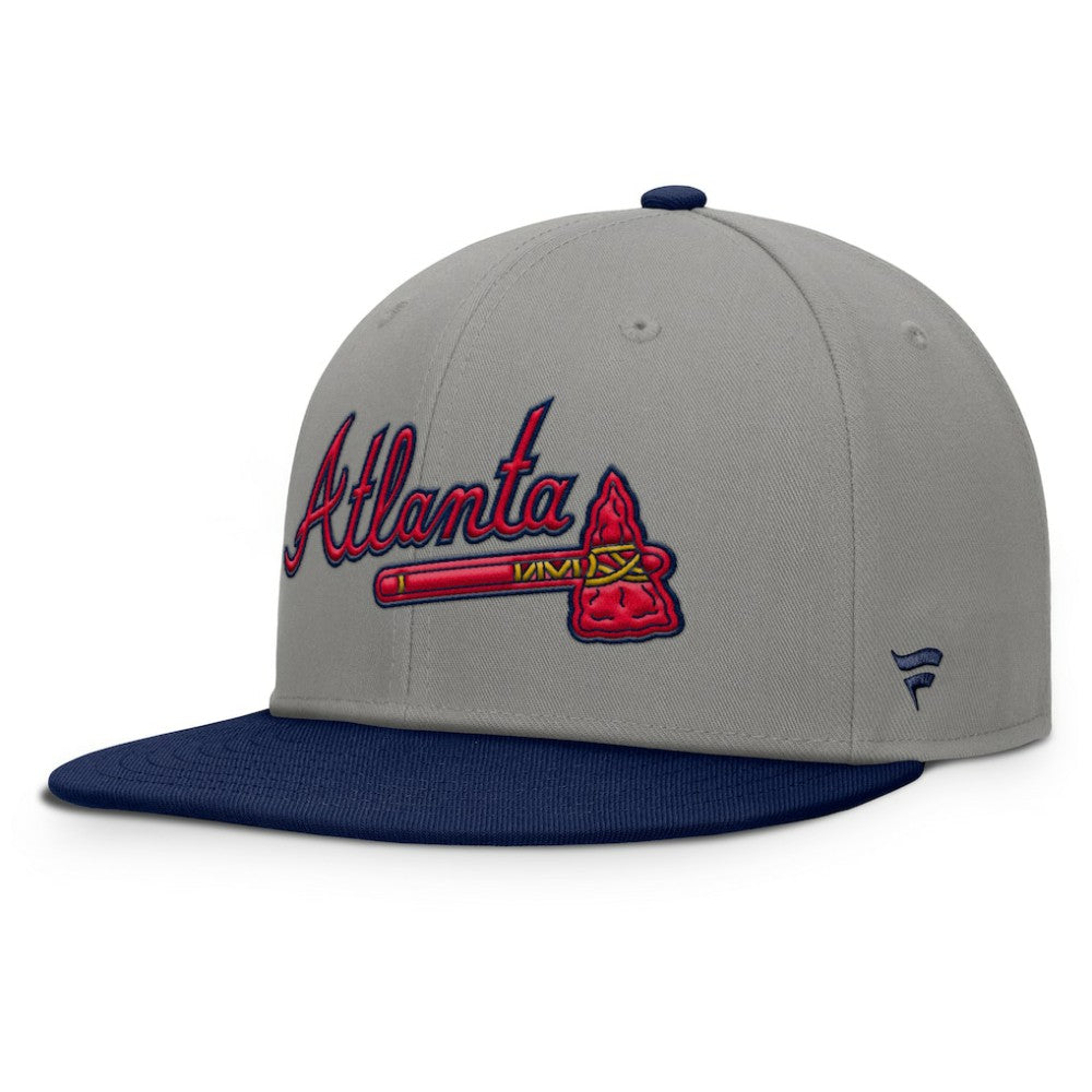Atlanta Braves Clubhouse Dugout Fitted Hat - Gray/Navy