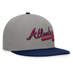 Atlanta Braves Clubhouse Dugout Fitted Hat - Gray/Navy