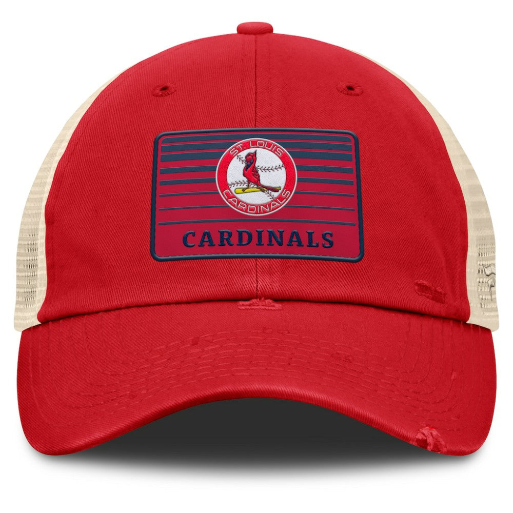 St. Louis Cardinals Cooperstown Collection Eastbound Mesh Adjustable Hat - Red/Natural