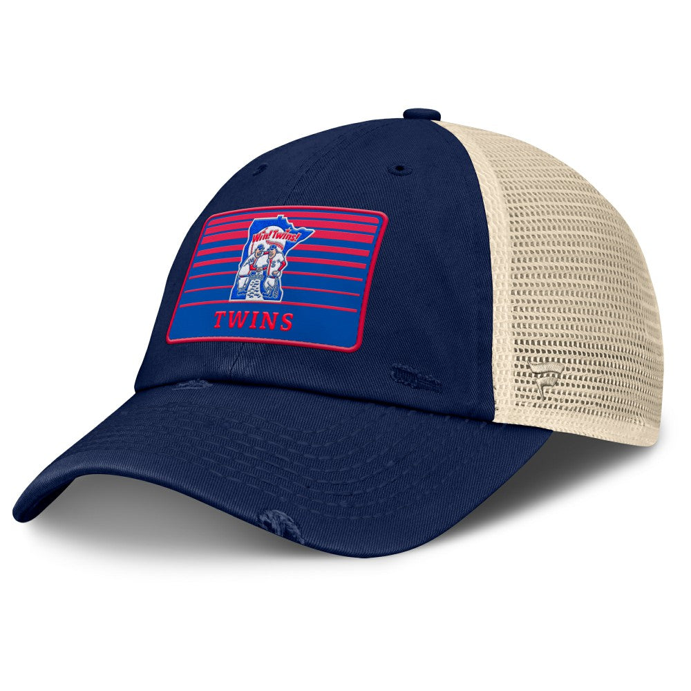 Minnesota Twins Cooperstown Collection Eastbound Mesh Adjustable Hat - Navy/Natural
