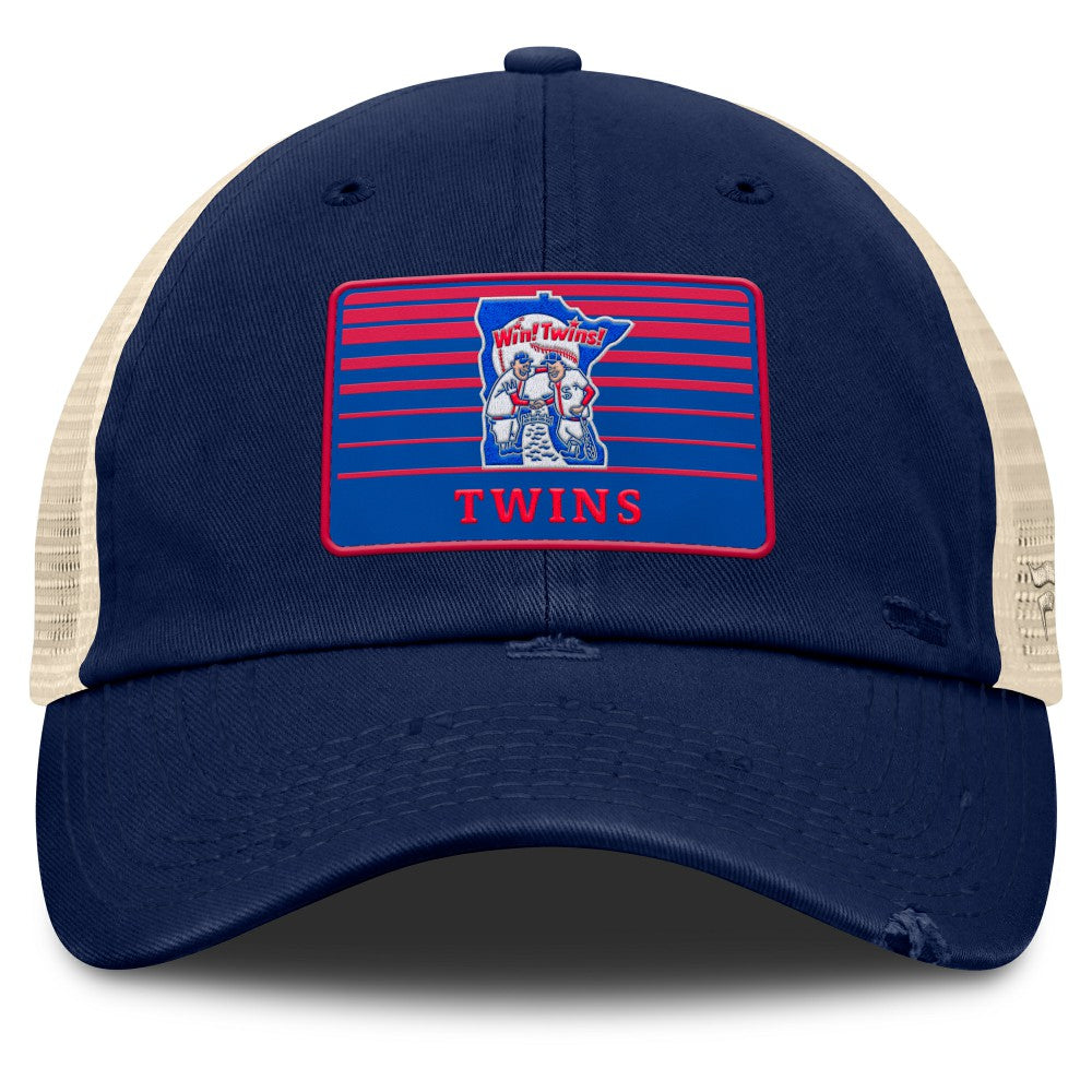 Minnesota Twins Cooperstown Collection Eastbound Mesh Adjustable Hat - Navy/Natural