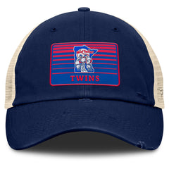 Minnesota Twins Cooperstown Collection Eastbound Mesh Adjustable Hat - Navy/Natural
