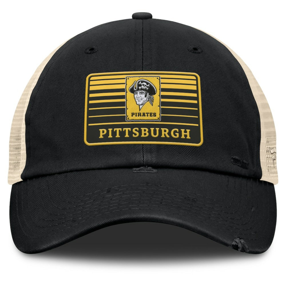 Pittsburgh Pirates Cooperstown Collection Eastbound Mesh Adjustable Hat - Black/Natural