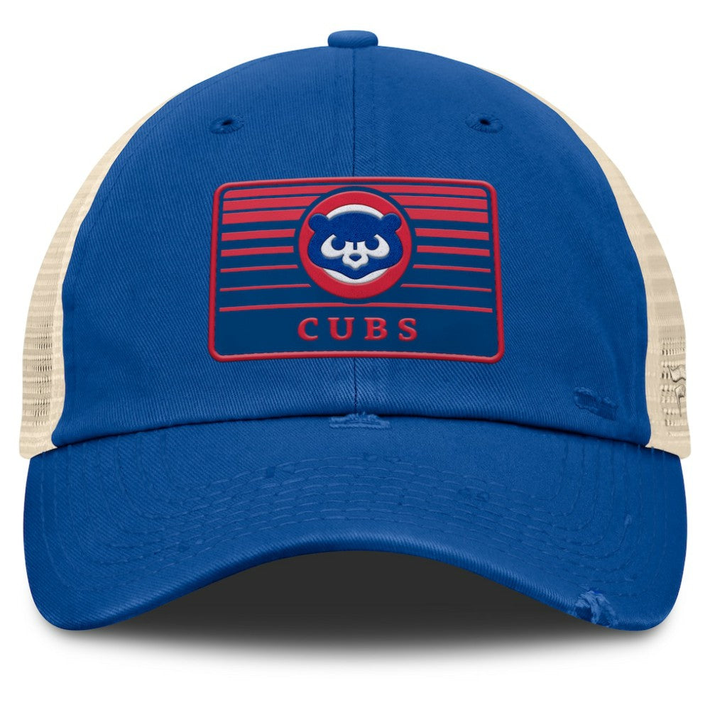 Chicago Cubs Cooperstown Collection Eastbound Mesh Adjustable Hat - Royal/Natural