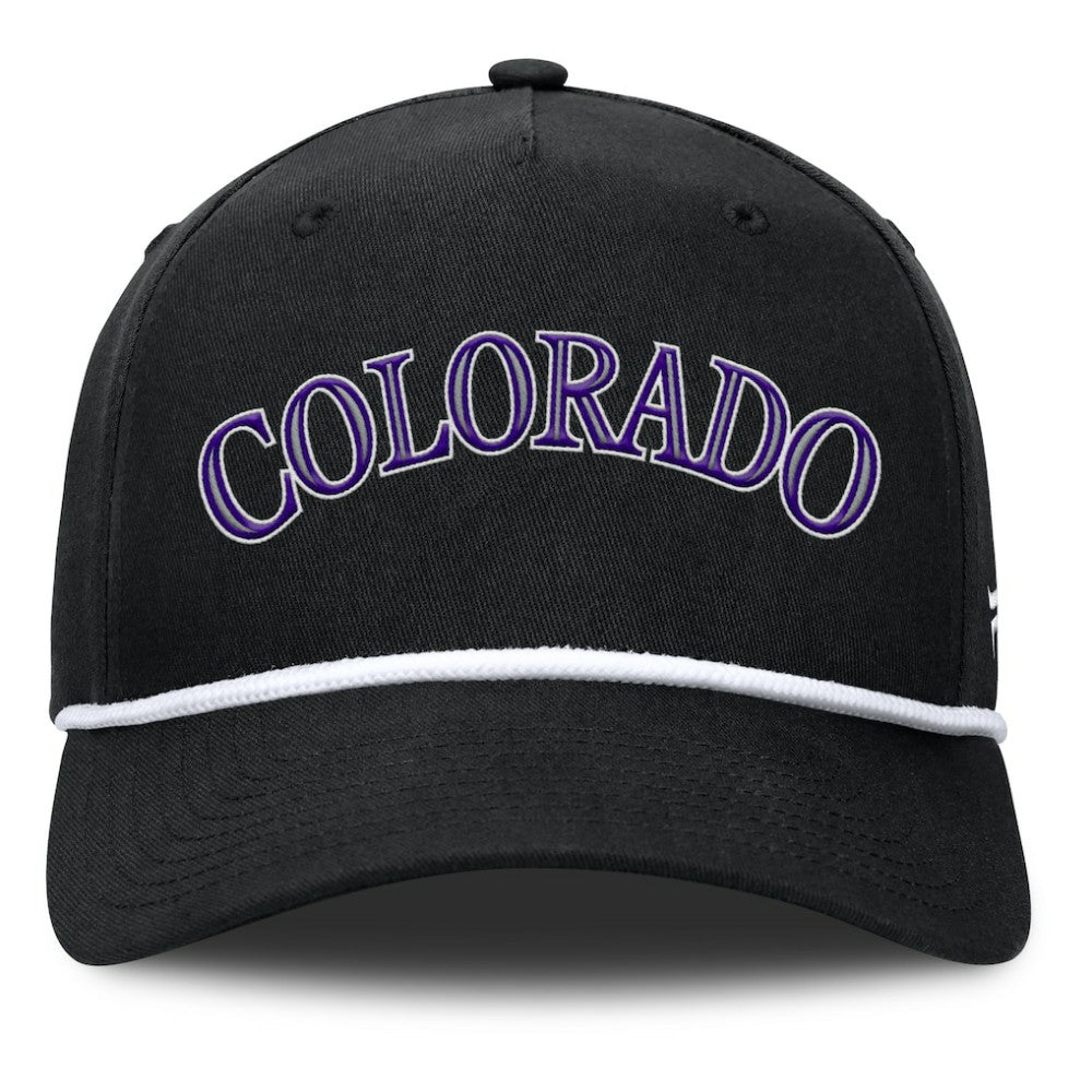 Colorado Rockies Clubhouse Foul Ball A-Frame Adjustable Hat - Black