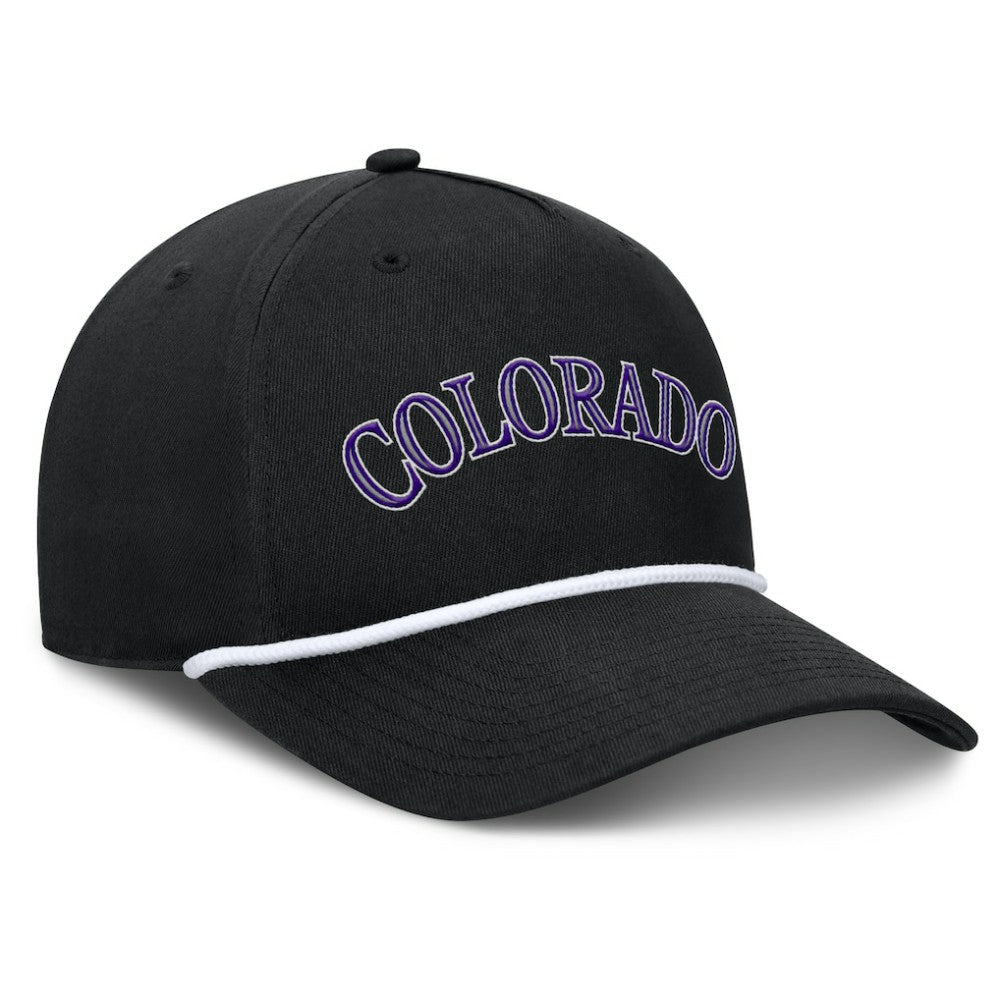 Colorado Rockies Clubhouse Foul Ball A-Frame Adjustable Hat - Black
