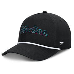 Miami Marlins Clubhouse Foul Ball A-Frame Adjustable Hat - Black