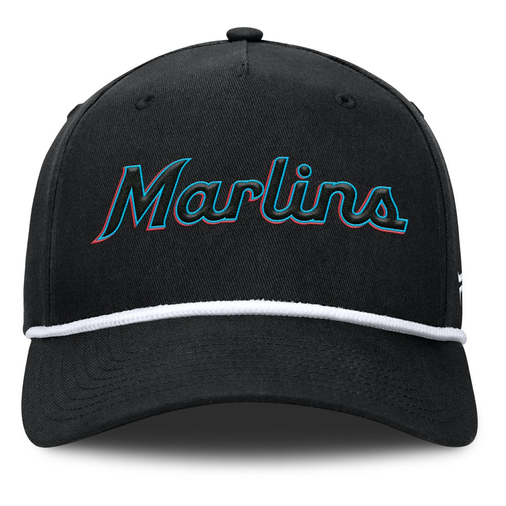 Miami Marlins Clubhouse Foul Ball A-Frame Adjustable Hat - Black