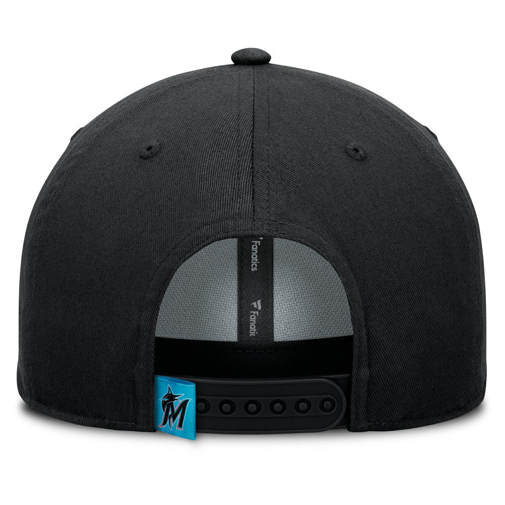 Miami Marlins Clubhouse Foul Ball A-Frame Adjustable Hat - Black