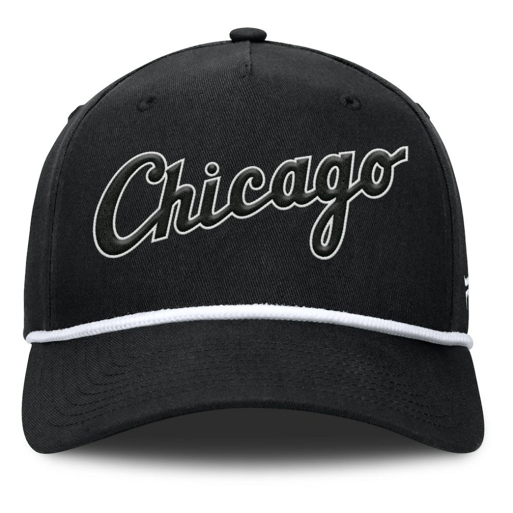 Chicago White Sox Clubhouse Foul Ball A-Frame Adjustable Hat - Black