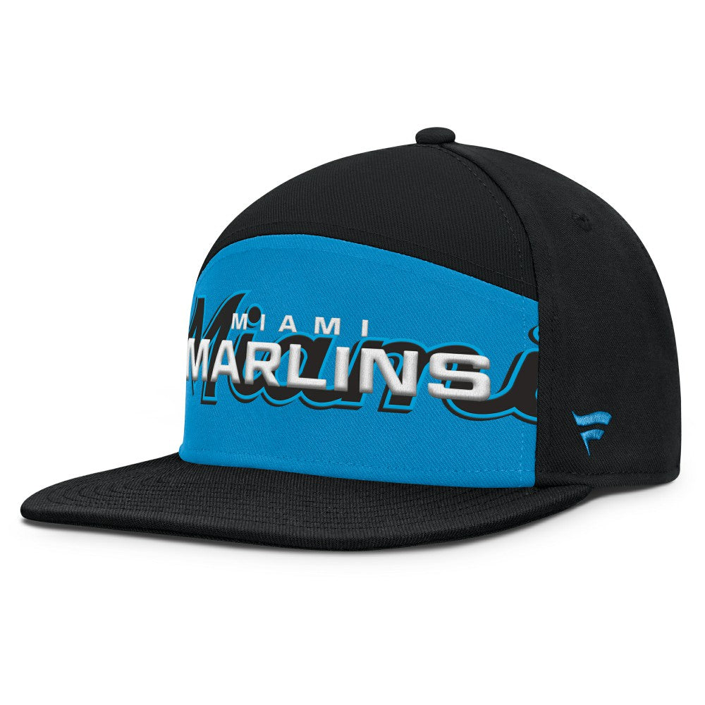 Miami Marlins Clubhouse Splitter Snapback Hat - Black/Blue