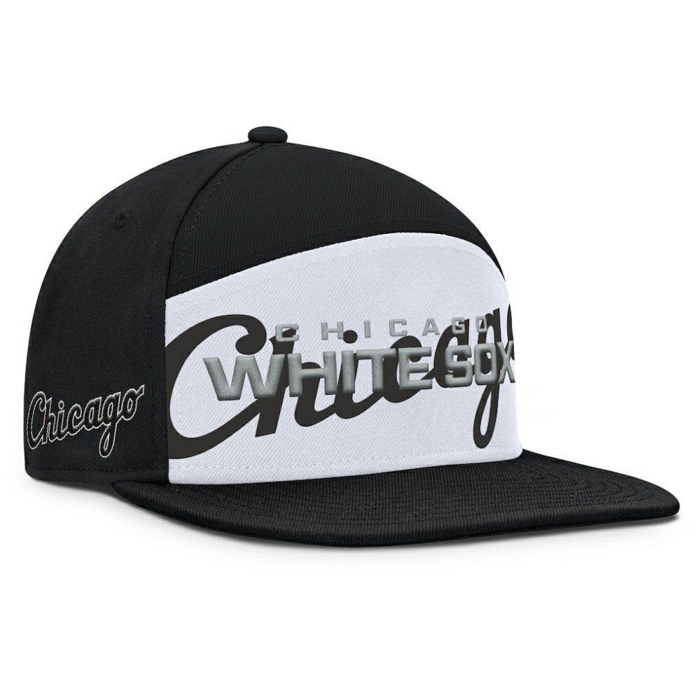 Chicago White Sox Clubhouse Splitter Snapback Hat - Black/White