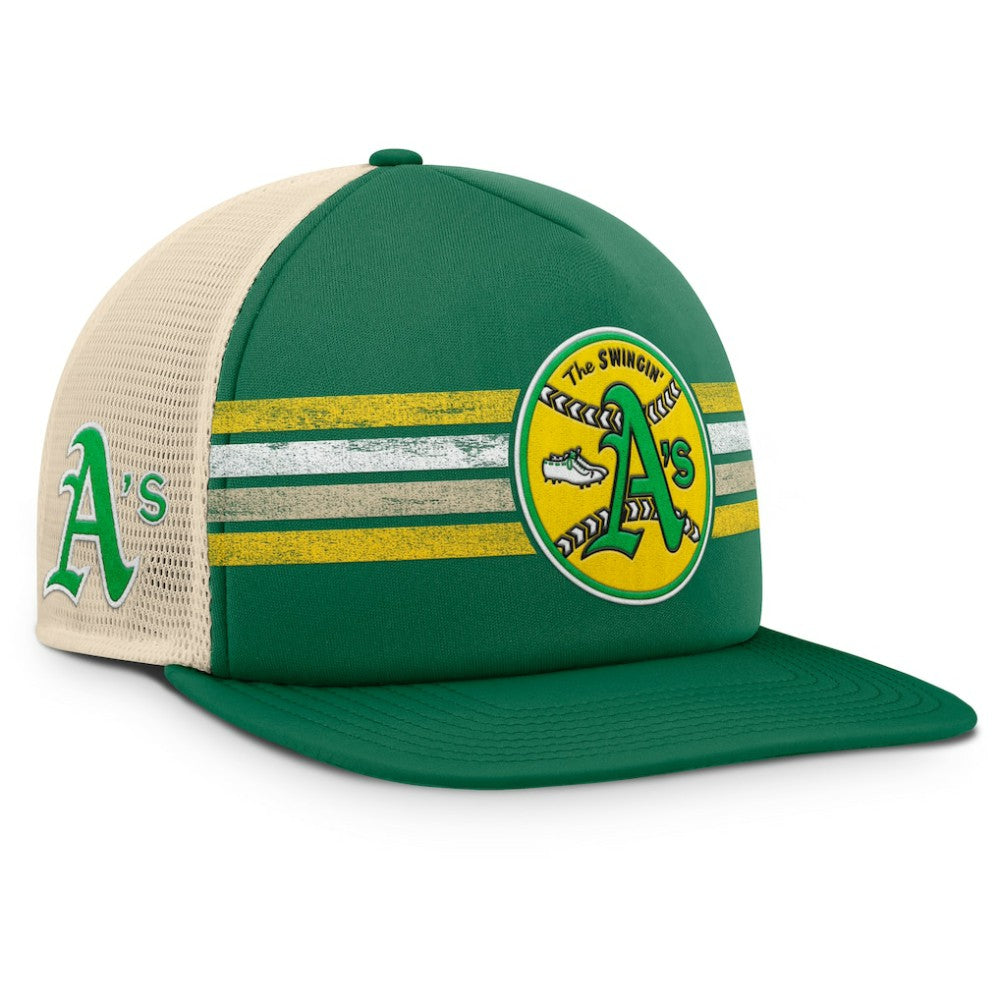 Athletics Cooperstown Collection Powers Snapback Hat - Green/Natural